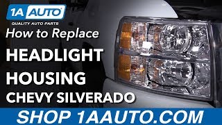 How to Replace Headlight Housing 0713 Chevy Silverado [upl. by Thgiled]