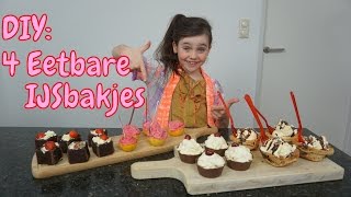 DIY  Zelf 4 Eetbare IJs Bakjes maken  Bibi Nederlands [upl. by Fitzhugh]