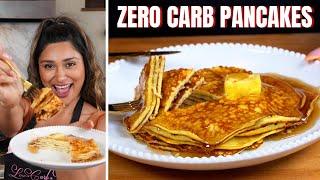 KETO ZERO CARB PANCAKES 2 ingredient Low Carb Pancake Recipe [upl. by Wiggins]