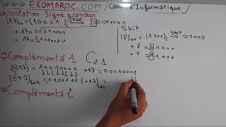 EP 06 Informatique S1codage notation signe grandeur complément à 1 et à 2 darija [upl. by Lore]