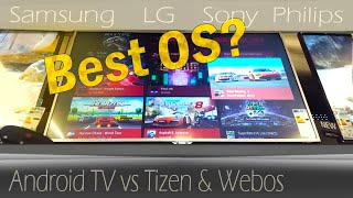 Best TVs  Samsung Tizen vs LG Webos vs Android TVs [upl. by Alleinnad]