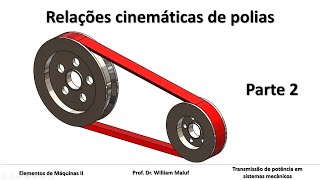 Relações cinemáticas de polias e correias  parte 2 [upl. by Naraj]