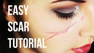 Easy Realistic Scar  SFX Makeup Tutorial [upl. by Aielam]