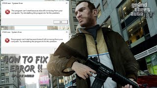 HOW TO FIX GTA IV binkw32Dll amp XliveDll ERROR  BY ADI K WORLD [upl. by Herstein604]