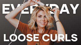 EASY Everyday Loose Curls  SHORT HAIR TUTORIAL [upl. by Nohsyt83]