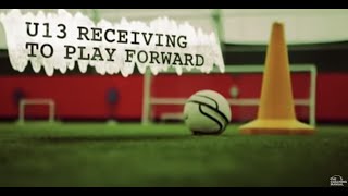 Soccer Drills Receiving To Play Forward U13 [upl. by Arraet]