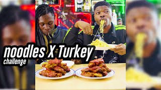 Noodles and Turkey Challenge Nigerians VS Food ft Surebills [upl. by Ahtnahc468]