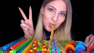 ASMR MOST POPULAR FOOD RAINBOW CANDY 🌈🤯  MUKBANG WITH JANINA 💤 [upl. by Rehpotsyrhc162]