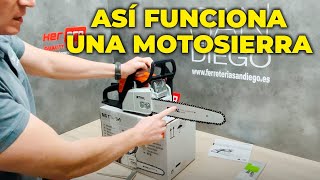 Cómo MONTAR y FUNCIONAMIENTO de una Motosierra  Stihl MS 170 [upl. by Yarehs]