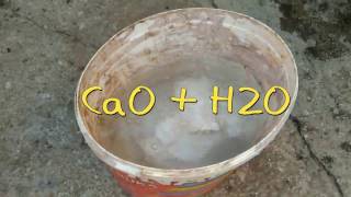 Calcium oxide and water CaO  H2O EXPERIMENT [upl. by Ailuy636]