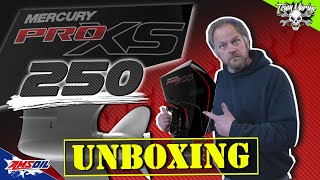 UNBOXING 2020 Mercury Pro XS 250 Outboard V8 FOURSTROKE [upl. by Ruberta114]