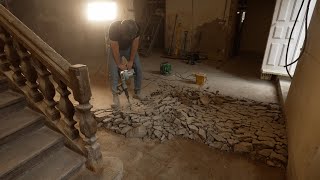 Removing 1980s Concrete Over an 18thCentury Floor [upl. by Nnairrek882]