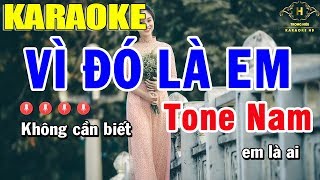 Karaoke Vì Đó Là Em Tone Nam Nhạc Sống  Trọng Hiếu [upl. by Neggem]