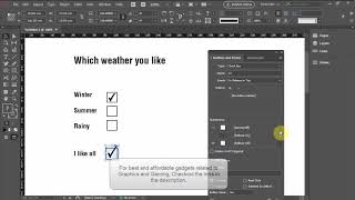 How to Add checkbox in Indesign CC [upl. by Kong646]