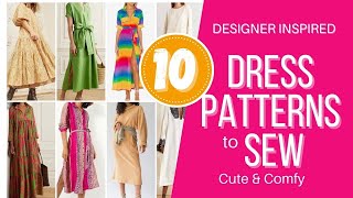 10 DESIGNER INSPIRED DRESS PATTERNS TO SEW  Cute Comfy and Glam Stay at Home Looks [upl. by Thibaud]