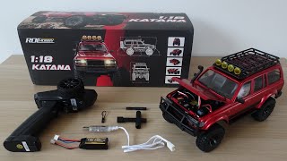 ROC Hobby Katana 118 Scale RTR RC Mini Crawler Toyota Land Cruiser 80 Series Hard Body  Unboxing [upl. by Elocim]