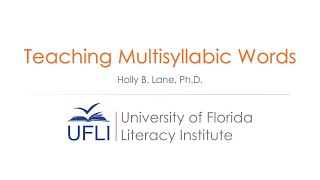 Teaching Multisyllabic Words [upl. by Enelad599]