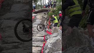 Is the Crans Montana Xc too risky What you think ucimtbworldcup xco mtb crash shorts [upl. by Creamer354]