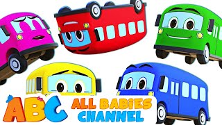 ABC  Five Little Buses  Nursery Rhymes amp Much More  All Babies Channel [upl. by Esele]