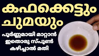 ചുമയും കഫക്കെട്ടും പൂർണ്ണമായും മാറാൻ ഒറ്റമൂലി  Home Remedy For Cough  Chuma Maran Malayalam [upl. by Winfred184]