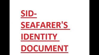 SEAFARERS IDENTITY DOCUMENTSID APPLICATION [upl. by Kylynn]