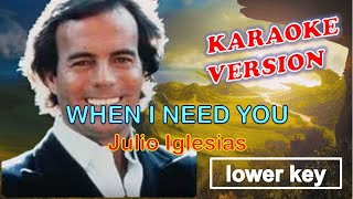 WHEN I NEED YOU  Julio Iglesias KARAOKE lower key [upl. by Ettennat782]