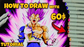 How to Draw VEGETA Ultra Ego NEW FORM  Step by Step Drawing TUTORIAL  4K [upl. by Youlton]