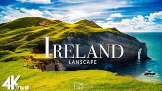 FLYING OVER IRELAND 4K UHD  Wonderful Natural Landscape With Lounge Music  4K UHD TV [upl. by Rourke]