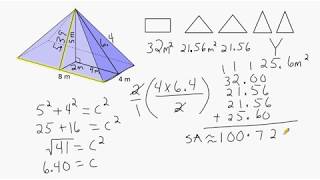 Surface Area Of A Rectangular Pyramid [upl. by Adnohsirk]