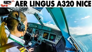 Piloting Airbus A320 out of Nice  Cockpit Views [upl. by Daenis]