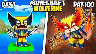 I Survived 100 Days as WOLVERINE in Minecraft [upl. by Ahsap514]