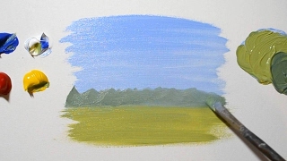 How to Paint a Simple Landscape  For Beginners [upl. by Onimixam]