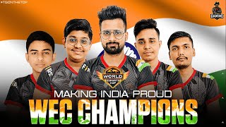 WEC Champions  Making India Proud 🇮🇳  Ft Total Gaming Esports [upl. by Euton]