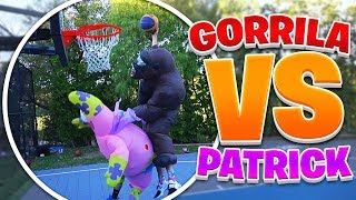 Patrick VS Gorilla 1v1 BasketBall [upl. by Janie398]