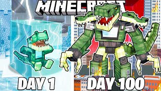 I Survived 100 Days as a DINOSAUR TITAN in Minecraft [upl. by Durwin855]