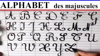 Écriture de l’alphabet majuscule avec des pleins et les déliés [upl. by Hsot]