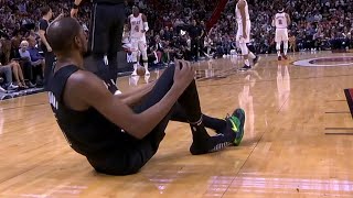 Kevin Durant goes down with apparent knee injury after colliding with Jimmy Butler  NBA on ESPN [upl. by Sheryl258]