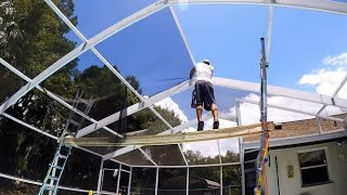 DIY The Easy Way to Rescreen a Pool Enclosure [upl. by Nunnery]