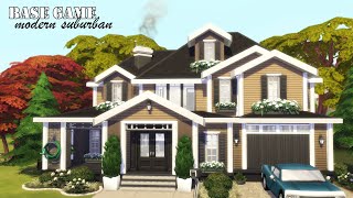 Modern Suburban Home 💫  Base Game  No CC  The Sims 4 Speed Build [upl. by Anirec]