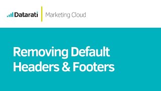 SFMC How to Remove the Default Email Headers and Footers in Salesforce Marketing Cloud [upl. by Eilyab964]