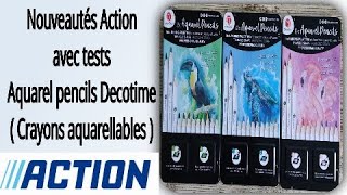 Nouveautés Action Aquarel pencils  crayons aquarellables action tuto carterie scrapbooking Diy [upl. by Keg]