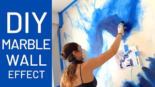 How to paint DIY Acrylic MARBLE EFFECT on wall or countertop [upl. by Lombardi]