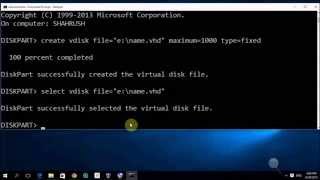 create and mount virtual disk VHD file using Diskpart command windows 10 [upl. by Jarib15]