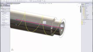 4  Modeling 3D Helical Threads in SolidWorks [upl. by Ahseinet35]