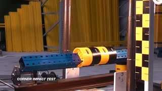 Protectit Pallet Rack Guard  Front and Corner Impact Testing 2011 [upl. by Ahsienel]