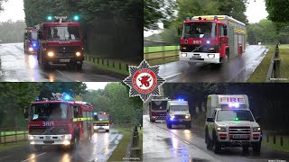 LOTS OF OLD FIRE TRUCKS RESPONDING Dennis Bedford Volvo  2 TONES Wessex Cancer Run 2021 [upl. by Sherline624]