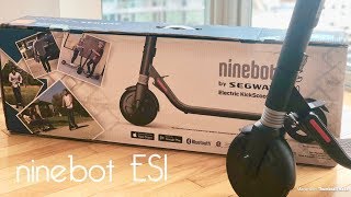 My first electric scooter  Ninebot ES1 Electric Kick Scooter unboxing [upl. by Crispa]