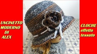 CAPPELLO EFFETTO TESSUTO alluncinetto tutorial [upl. by Ellesig]