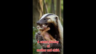 Honey Badger Love A Sweet Journey of Mother and Child animalshorts [upl. by Elitnahc]