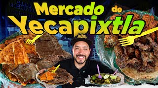 ¡TACOS de CECINA con INSECTOS VIVOS 😱  TODO lo que puedes COMER en el Mercado de Yecapixtla [upl. by Refinne508]